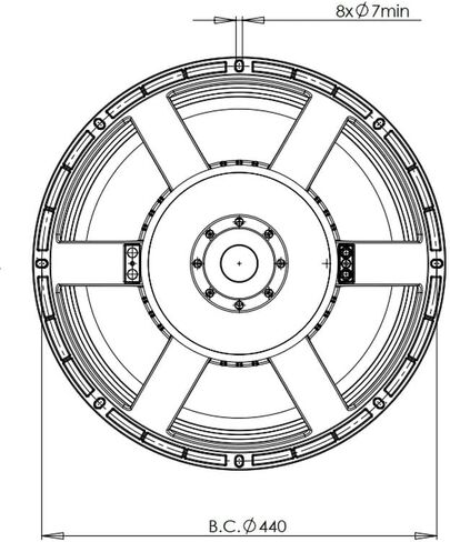 B&C Speakers 18TBX100-8 Very High Power Capacity 18-in Woofer 8-Ohms in Kuwait