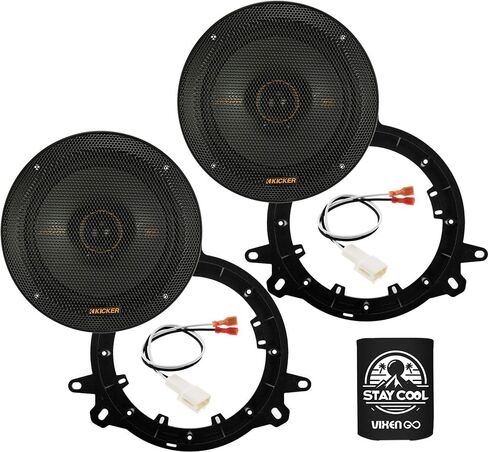 مكبرات صوت KICKER مقاس 6.5 بوصة لمجموعة ترقية Toyota 4Runner 2003-2024 - زوج من سلسلة KS مع محولات وحزام، مكبر صوت خلفي للسيارة محوري 6 1/2 KSC6504، 51KSC6504 in Kuwait