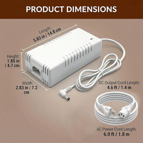 54V 210W Power Adapter Compatible with Ubiquiti UACC-Adapter-AC-210W - Compatible with UniFi US-XG-6POE, USW-Ultra-210W & 6/8-Port PoE Switches (White) in Kuwait