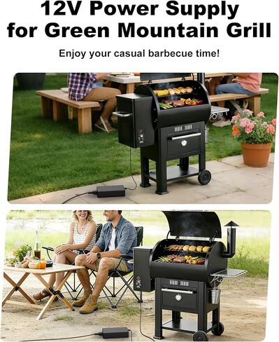 WUKUR محول إمداد الطاقة 12 فولت لـ GMG Green Mountain Grill Jim Bowie، Daniel Boone، Davy Crockett Prime/Prime Plus Grill، P-1001 P-1266 Green Mountain Grill استبدال سلك الطاقة لـ Ledge Peak Trek in Kuwait