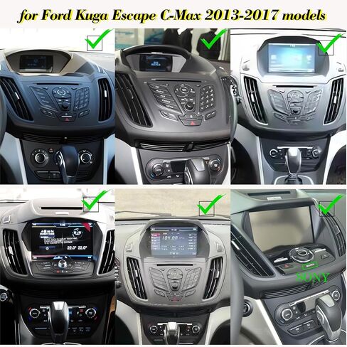Android 14 Radio for Ford Kuga Escape C-Max 2013-2017 Tesla Style 10.4-Inch IPS Touch Screen Stereo with Bluetooth 5.0 Carplay/Android Auto GPS Navigation Multimedia Player with HD Rear-View Camera in Kuwait