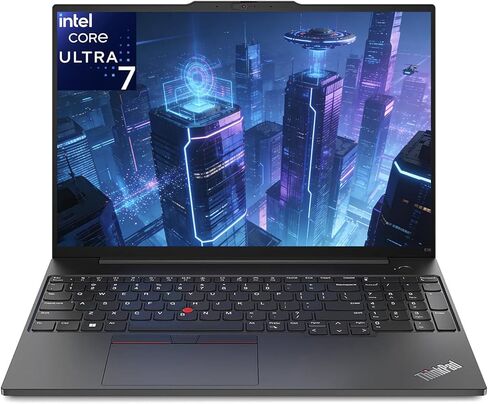 كمبيوتر محمول Lenovo ThinkPad E16، جاهز للذكاء الاصطناعي للعمل المؤسسي، Intel Ultra 7 255H (32GB DDR5 & 1TB SSD)، قارئ بصمات الأصابع، شحن سريع بعمر بطارية طويل، Windows 11 Pro، أسود كرابون in Kuwait