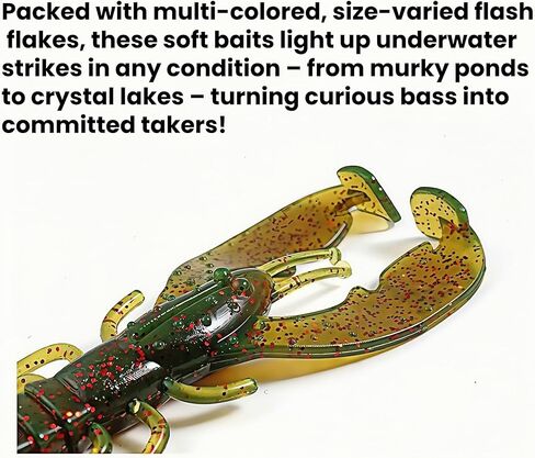 36 Pack TPR Floating Crawfish Soft Lures, 3 in - 1/8oz 6 Colors Realistic Soft Baits with Shrimp Scent for Bass Fishing in Kuwait
