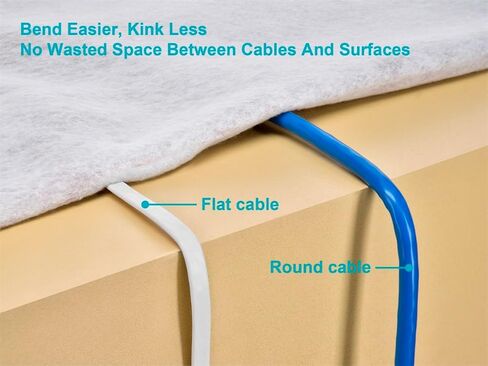 كابل تصحيح Monoprice Cat6A Ethernet - حذاء مسطح نحيف U/FTP 30AWG مصبوب بطول 50 قدم أبيض in Kuwait
