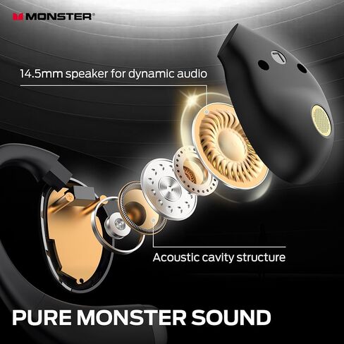 Monster Open Ear AC520 Headphones, Bluetooth 6.0 Wireless Earbuds with HiFi Sound, Open Ear Headphones with 24H Playtime, ENC Clear Call, Unique Handbag Design,IPX6 Resistance in Kuwait