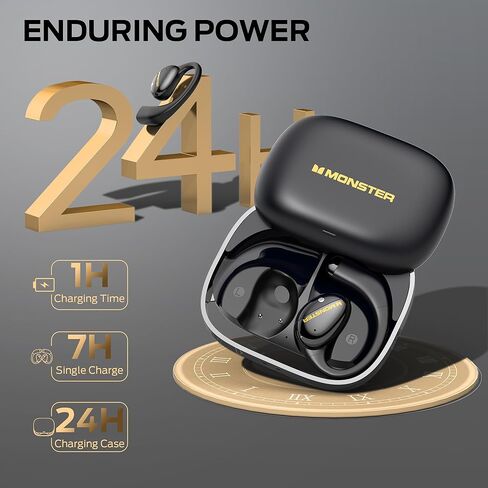 Monster Open Ear AC520 Headphones, Bluetooth 6.0 Wireless Earbuds with HiFi Sound, Open Ear Headphones with 24H Playtime, ENC Clear Call, Unique Handbag Design,IPX6 Resistance in Kuwait