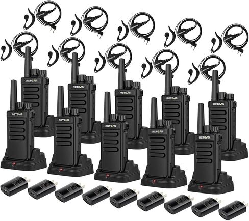 Retevis MateTalk P4 Digital Walkie Talkies, DMR & Analog Dual Mode, Secure Call, Group Call, Type-C, 12H Runtime, Waterproof DMR 2 Way Radios for Warehouse Logistics Church(10 Pack) in Kuwait
