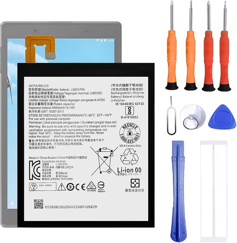 بطارية L16D1P34 متوافقة مع بطارية بديلة Lenovo Tab 4 لـ TB-8504F TB-8504X مع مجموعة أدوات الإصلاح in Kuwait
