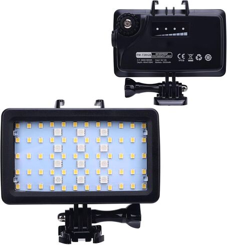 Dioche Dive LED Video Video Lighting Dive Light Waterproofing 130ft/40m LED Light 5000 to 6000K RGB Fill for Underwater Photography in Kuwait
