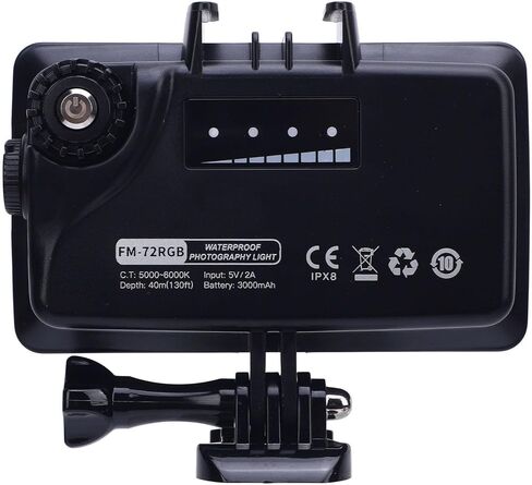 Dioche Dive LED Video Video Lighting Dive Light Waterproofing 130ft/40m LED Light 5000 to 6000K RGB Fill for Underwater Photography in Kuwait