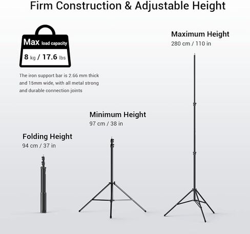 Bundle: SMALLRIG RC 220D Pro 4625 and Light Stand 110"/9.2ft/280cm 3736 in Kuwait