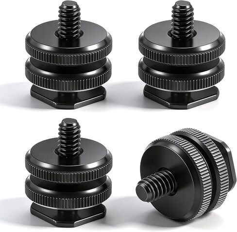 4 Pack Camera Hot Shoe Mount to 1/4"-20 Thread Tripod Screw Adapter Flash Cold Shoe Mount Bracket for DSLR Camera Cage Rig LED Monitor Microphone Etc in Kuwait