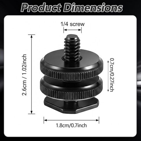 4 Pack Camera Hot Shoe Mount to 1/4"-20 Thread Tripod Screw Adapter Flash Cold Shoe Mount Bracket for DSLR Camera Cage Rig LED Monitor Microphone Etc in Kuwait