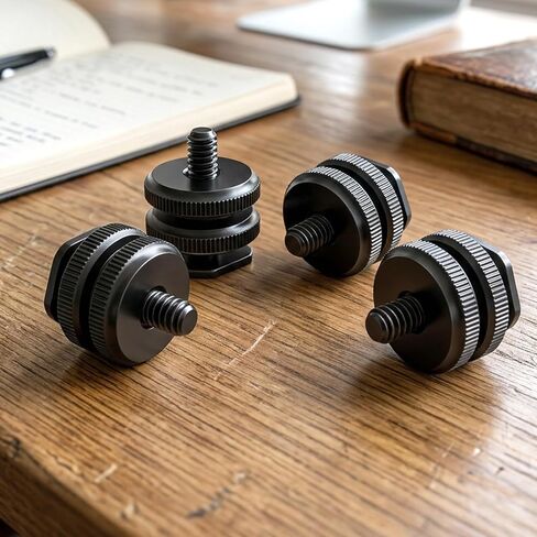 4 Pack Camera Hot Shoe Mount to 1/4"-20 Thread Tripod Screw Adapter Flash Cold Shoe Mount Bracket for DSLR Camera Cage Rig LED Monitor Microphone Etc in Kuwait
