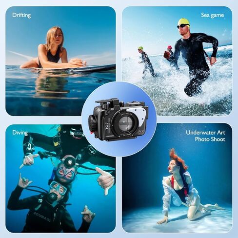 Sea frogs Aluminum Alloy TG7 Waterproof Camera Case for Olympus TG-7 Professional Scuba Diving 100m/328FT Camera Protective Cover in Kuwait