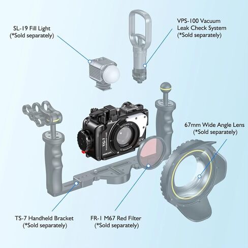Sea frogs Aluminum Alloy TG7 Waterproof Camera Case for Olympus TG-7 Professional Scuba Diving 100m/328FT Camera Protective Cover in Kuwait