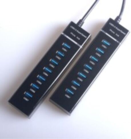 موزع USB 3.0 ذو 7 منافذ مع كابل بطول 4 أقدام - متوافق مع أجهزة الكمبيوتر المحمولة وأجهزة الكمبيوتر المكتبية وأجهزة MacBook وiMac والأجهزة الأخرى - التوصيل والتشغيل، وحماية التيار الزائد in Kuwait