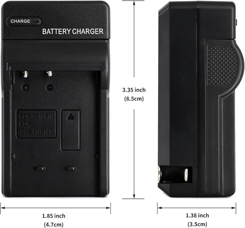 Norifon NP-120 Wall Charger for Casio Exilim EX-S200, EX-S300, EX-Z31, EX-Z680, EX-Z690, EX-ZS10, EX-ZS12, EX-ZS15, EX-ZS20, EX-ZS26, EX-ZS27, EX-ZS30 and More with Foldable Plug in Kuwait