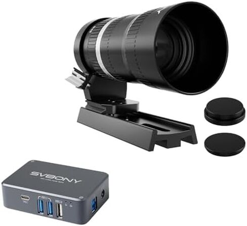 SVBONY SV535 APO Astro Camera Lens Bundle with SV241 Astronomy Telescope Power Adapter, Micro DC USB HUB Box, F2.8 Telephoto Lens, 105mm Focal Length for Wide-Field Deep Sky & EAA Astrophotography in Kuwait