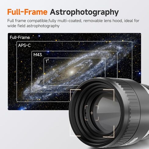 SVBONY SV535 APO Astro Camera Lens Bundle with SV241 Astronomy Telescope Power Adapter, Micro DC USB HUB Box, F2.8 Telephoto Lens, 105mm Focal Length for Wide-Field Deep Sky & EAA Astrophotography in Kuwait