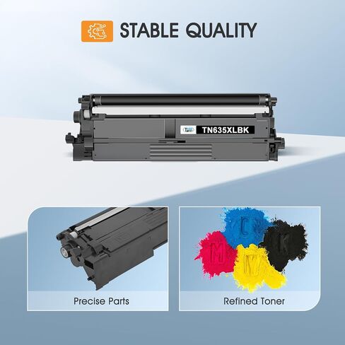 مجموعة خرطوشة الحبر TN635XL TN635 TN635XXL MFC-L8930CDW متوافقة مع Brother TN 635XL 635 TN-635XL TN-635 لـ HL-L8430CDW MFC-L8730CDW HL-L8570CDW MFC-L8970CDW HL-L8430CDWT طابعة MFC-EX575 4 عبوات in Kuwait