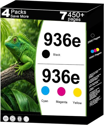 خراطيش حبر 936e بديلة متوافقة مع HP 936 XL 936XL Combo مناسبة لطابعة OfficeJet 9122e Pro 9120 9120e 9125 9110b 9120b 9130b ذات التنسيق العريض 9730e 9730 مع شرائح V26.1.1 (CYMK، 4 حزم) in Kuwait
