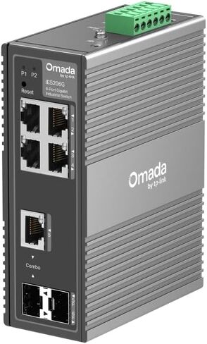 TP-Link Omada 5 Port Gigabit Industrial Switch، سهل الإدارة، درجة حرارة تشغيل واسعة، طاقة زائدة، حماية من الإضاءة، غلاف صناعي متين، VLAN، مُدار بواسطة Omada(IES206G) in Kuwait