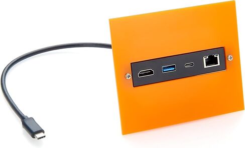 محور USB C مثبت على لوحة لولبية، محول متعدد المنافذ 4 في 1 مع HDMI 4K@60 هرتز، جيجابت إيثرنت، 10 جيجابت في الثانية منافذ بيانات USB-C وUSB-A، لخزانة التحكم، الضميمة، Windows، macOS، Linux (0.3M) in Kuwait