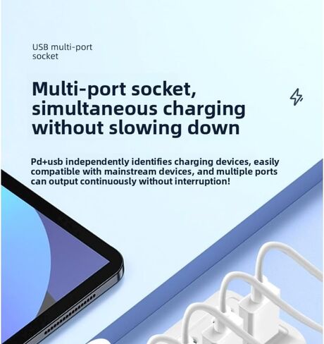 USB Hub with 4 USB-C PD Ports and 4 Fast Charging USB-A Ports, White, Multi-Device Charging Station (White) in Kuwait