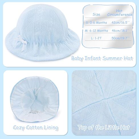 Sun Hat Baby Girls Soft Floppy Hat Toddler Cute Breathable Hats Newborn UV Protection Infants Hats in Saudi Arabia