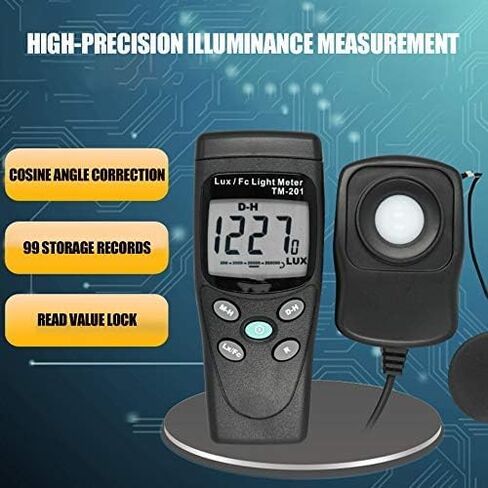 TM-201 Digital Illumination Meter Illuminance Brightness Flashlight Measuring Fixture in Kuwait