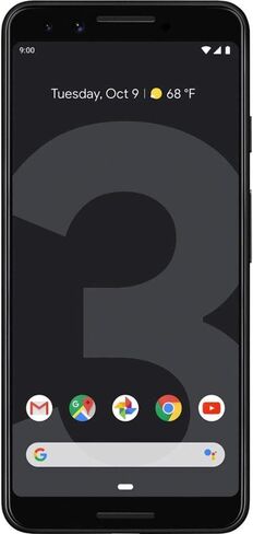 هاتف Pixel 3 بسعة 128 جيجابايت - ضمان أمريكي - أسود فقط - (متجدد) | ضمان أمريكي| متجدد in Kuwait