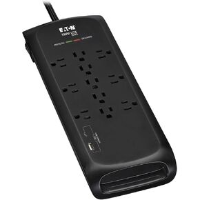 قطاع الطاقة الواقي من سلسلة Eaton Tripp Lite مع سلك تمديد مضفر بقابس مسطح + منفذي شحن USB، 4200 جول، كابل 8 أقدام، الشركة المصنعة (TLP118DBUC) in Kuwait
