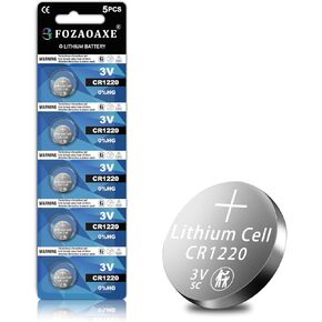 CR1220 Battery 5 Pack, CR1220 3V Lithium Battery, 10-Year Shelf Life Leak-Proof CR 1220 1220 3V Lithium Batteries Button Coin Cell in Kuwait