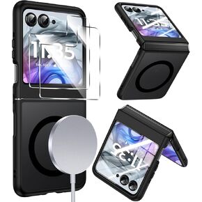 LeYi لهاتف Motorola-Razr-2026/2025/2024-الحافظة: 【𝐍𝐨𝐭 𝐅𝐢𝐭 𝐏𝐥𝐮𝐬】 حافظة Motorola Razr 2025 متوافقة مع MagSafe، مع واقي شاشة مدمج Funda para Razor 2025، أسود in Kuwait