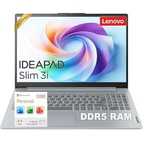 Lenovo IdeaPad Slim 3i • 15.6" FHD Laptop with Microsoft 365 Included • Intel 4 Cores • 128GB SSD • 4GB DDR5RAM • 1TB OneDrive • Privacy Shutter • Dolby Audio • Windows 11 in Kuwait