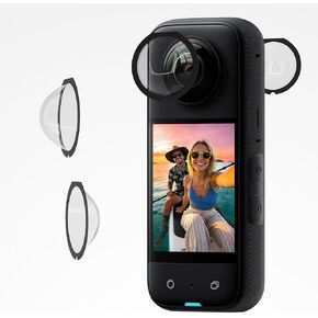 قطعتان من غطاء العدسات الواقية البديلة المتوافقة مع X3، لـ Insta360-X3، أغطية حماية للكمبيوتر الشخصي لـ Insta-360-X3، ملحقات كاميرا الحركة البلاستيكية المقاومة للماء 360 درجة in Kuwait