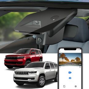 كاميرا Fitcamx 4K Dash Cam مناسبة لسيارة Jeep Wagoneer 2022-2026 & Grand Wagoneer L S (HD2-D4150)، مظهر OEM متكامل، فيديو UHD 2160P، واي فاي مدمج وتطبيق، تسجيل حلقة، مستشعر G، التوصيل والتشغيل، بطاقة 64 جيجابايت in Kuwait