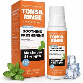 Tonsil Stone Mouthwash for Tonsil Stones, Mint Flavor 100ML, Tonsil Rinse to Soothe Tonsils, Improve Bad Breath, Relieve Dry Mouth. in Kuwait