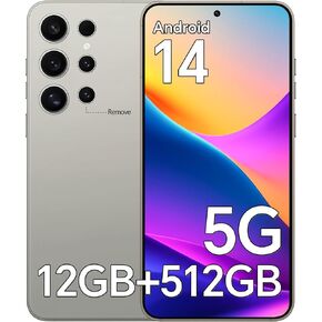 D24 ultar Unlocked Phones,5G Android 14 Smartphones,12GB+512GB Unlocked Android Phones, Snapdragon888, 5000mAh Battery, 48+108MP Camera, 6.8“ HD Screen, Dual SIM+Memory Expansion in Kuwait