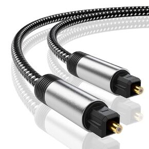 Optical Audio Cable 5ft, Toslink Digital Fiber Optic Cable, Nylon Braided S/PDIF Audio Cord for Soundbar, Home Cinema, Stereo, TV, Xbox One/PS4 in Kuwait