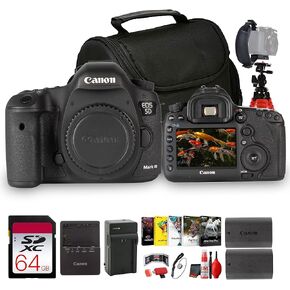 Canon EOS 5D Mark III Full Frame DSLR Camera Body 22.3MP, 61-Point AF, Dual Card Slots, 1080p Video (5260B002) + Photo Software + 64GB Memory Card + Camera Bag + More (12pc Bundle) in Kuwait