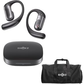 سماعات أذن مفتوحة SHOKZ OpenFit Pro (أسود) - مع حقيبة رياضية سوداء للرياضة والتمارين والسفر in Kuwait