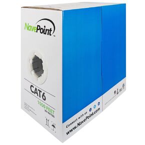 NavePoint CAT6 Ethernet Cable, UTP, CMP Plenum Rated, Black, 1000 Ft in Kuwait