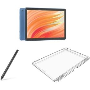 حزمة الكمبيوتر اللوحي: تتضمن الكمبيوتر اللوحي Amazon Fire HD 10، مقاس 10.1 بوصة (إصدار 2023) | 64 جيجابايت | حافظة شفافة مصنوعة من Ocean & Made for Amazon وقلم ستايلس in Kuwait