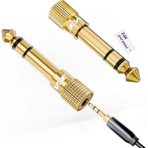 في سي اي في سي اي 2-PACK 6.35mm (1/4") to 3.5mm (1/8") ذكر إلى أنثى كابل الربط بين الأجهزة المختلفة أسود in Kuwait