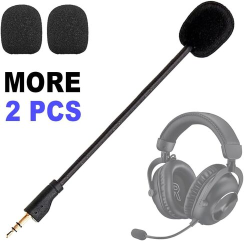 ميكروفون ألعاب بديل متوافق مع سماعات الألعاب Logitech G PRO X2 وG PRO X اللاسلكية وG Pro السلكية، وميكروفون كريستالي قابل للفصل لإلغاء الضوضاء in Kuwait