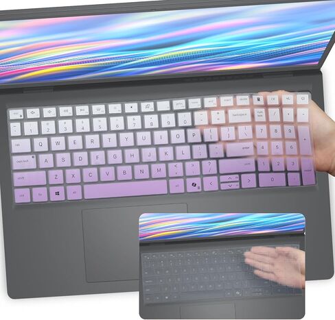 قطعتان من غطاء لوحة المفاتيح لعام 2026 2025 New Dell 16 Plus DB16250 DB16251 DB16255، Dell 15 Laptop DC15250 DC15255، Dell 16 Laptop DC16250 DC16251 & inspiron 16 5640 5645 Series Keyboard Skin-OPink+Clear in Kuwait