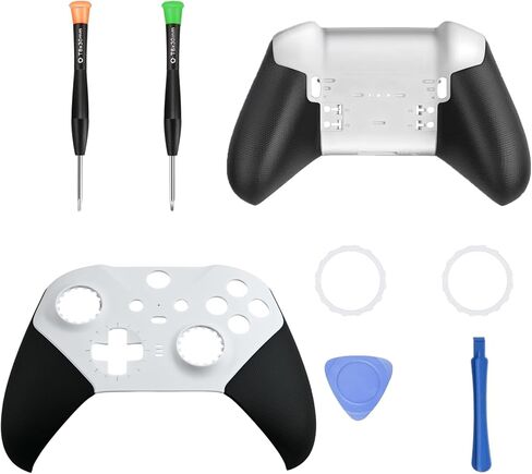 White Elite 2 Front+ Back Housing Shell Replacement Kit Compatible for Xbox Elite Series 2 Controller Housing Shell Replacement with 2 Rings, and Repair Tools in Kuwait