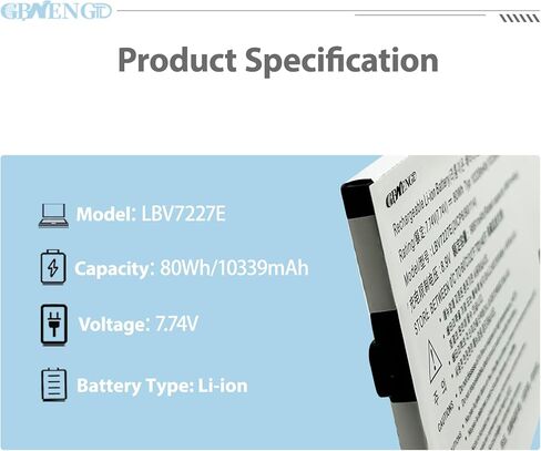 LBV7227E 80Wh بطارية كمبيوتر محمول بديلة لـ LG Gram 15 2020 15Z90N Gram 17 2020 2021 17Z90N Gram 16 2021 16ZD90P 16ZD90P 16Z90P 16Z90PC 16Z90PG 2IC96/90/114 7.74 فولت 10336 مللي أمبير in Kuwait